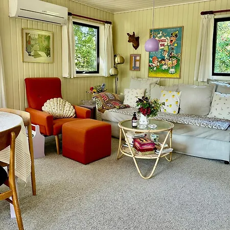 Retro Charm In Red In Lovely Surroundings